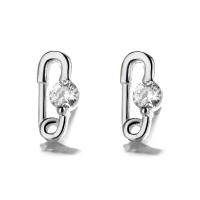 Silver Earring Zircon pavent Sterling, Argent sterling 925, Épingles de Kilt, pavé de micro zircon & pour femme, argent Vendu par paire