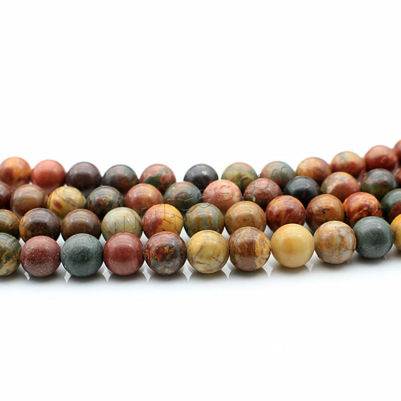 Picasso Jasper Beads, Round, polished, DIY & different size for choice, mixed colors, Length:Approx 15 Inch, Sold By Strand