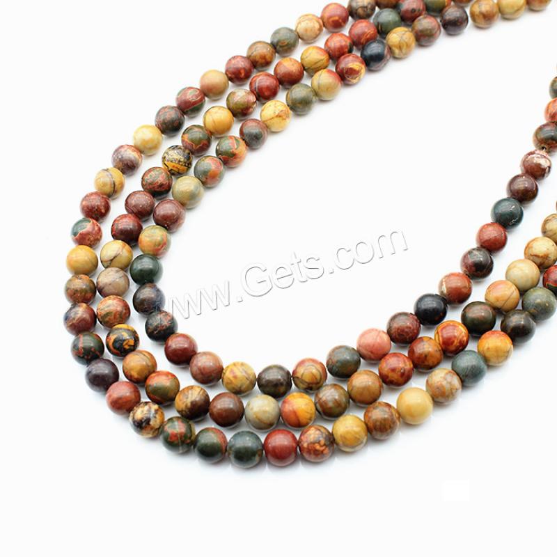 Picasso Jasper Beads, Round, polished, DIY & different size for choice, mixed colors, Length:Approx 15 Inch, Sold By Strand