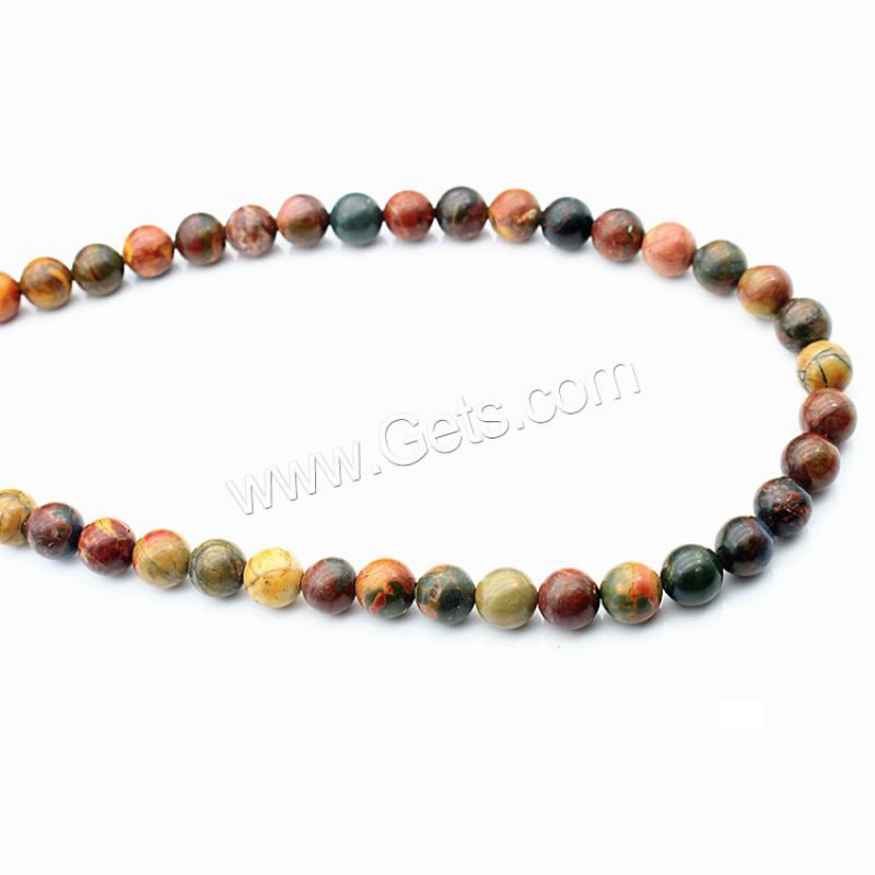 Picasso Jasper Beads, Round, polished, DIY & different size for choice, mixed colors, Length:Approx 15 Inch, Sold By Strand