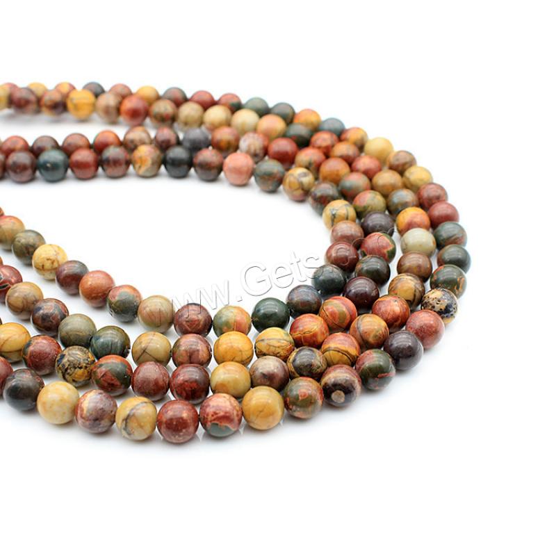 Picasso Jasper Beads, Round, polished, DIY & different size for choice, mixed colors, Length:Approx 15 Inch, Sold By Strand