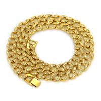 Collier de chaîne fer En alliage de zinc, blé, Placage de couleur d'or, avec strass, doré, 1.5cm, Vendu par brin