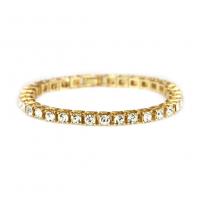 Zinc Alloy Rhinestone Bracelets, Geometrical Pattern, plated, with rhinestone 5mm Approx 7.88 Inch 