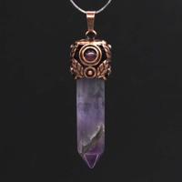 Gemstone Pendantifs en laiton, avec pierre gemme, Placage, unisexe, plus de couleurs à choisir Vendu par PC