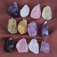 Natural Quartz Pendants, silver color plated, for woman - 