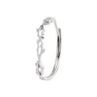 Anillo de Plata Ley, Plata de ley 925, Ajustable & para mujer & hueco, plateado, 4mm,16mm, Vendido por UD