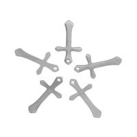 Stainless Steel Cross Pendants, 304 Stainless Steel, original color Approx 1mm 