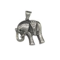 Pendentifs en titane, Acier titane, éléphant, avec strass, couleur originale Environ 4.6mm, Vendu par PC