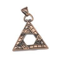 Pendentifs en titane, Acier titane, triangle, rouge de brique Environ 4.6mm, Vendu par PC