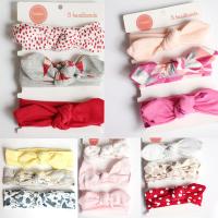 Cotton Headband, Bowknot, three pieces & elastic Approx 15 Inch 