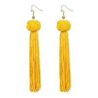 Fashion Tassel Earring, Zinc Alloy, with Cotton Thread, plated, fashion jewelry & for woman nickel, lead & cadmium free 