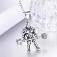 Pendentifs en acier inoxydable, pour homme, argent, Vendu par PC