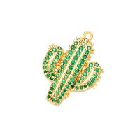 Pendentifs strass en laiton, Opuntia Stricta, Placage de couleur d'or, DIY & avec strass, plus de couleurs à choisir Vendu par PC