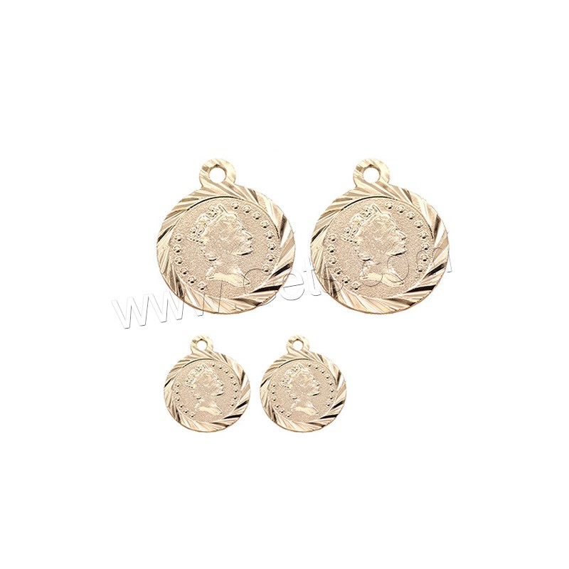 Brass Jewelry Pendants, gold color plated, DIY & different size for choice, metallic color plated, Sold By PC