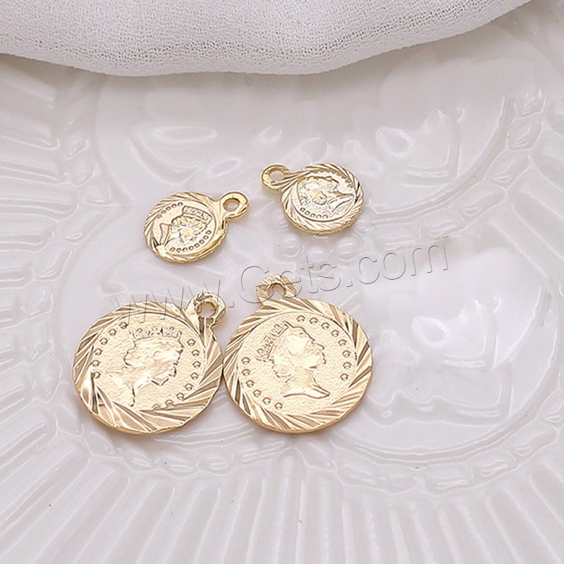 Brass Jewelry Pendants, gold color plated, DIY & different size for choice, metallic color plated, Sold By PC