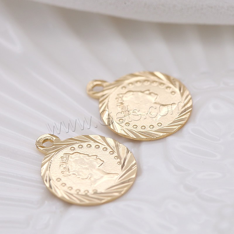 Brass Jewelry Pendants, gold color plated, DIY & different size for choice, metallic color plated, Sold By PC