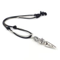 Buddhist Jewelry Necklace, Waxed Cotton Cord, with Zinc Alloy, fashion jewelry & ball chain 50cmx 