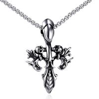 Pendentifs en titane, Acier titane, croix, pour homme, argent, Vendu par PC