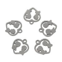 Stainless Steel Extender Chain Drop, 304 Stainless Steel, Heart, metallic color plated 100/Bag 