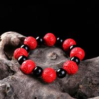 Fashion Cinnabar Bracelet, with Natural Stone, fashion jewelry & Unisex 12mm 