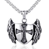 Pendentifs en titane, Acier titane, pour homme, argent, Vendu par PC