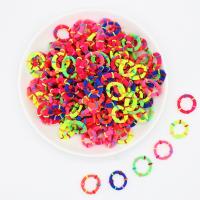 Poliéster Banda elástica, Donut, enviado al azar & alta elasticidad, más colores para la opción, 2.5cm, 50PCs/Bolsa, Vendido por Bolsa