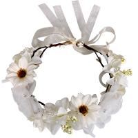 Bridal Hair Band, Cloth, with Rhinestone, handmade, Adjustable & for bridal, white, 16CM 