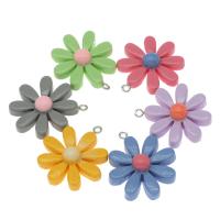 Resina joyería pendiente, Flor, uso para la celda DIY / cadena de llaves / tocado / broche, más colores para la opción, libre de níquel, plomo & cadmio, 34x28x8mm, 200PCs/Bolsa, Vendido por Bolsa