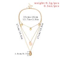 Fashion Multi Layer Necklace, Zinc Alloy, with Shell, plated, fashion jewelry & for woman nickel, lead & cadmium free, 35+10cm 