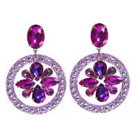 Resin Zinc Alloy Earring, with Crystal & Resin, for woman 