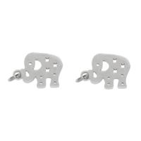 Edelstahl Anhänger, 304 Edelstahl, Elephant, Silberfarbe, 25x10x1.5mm, 10/Tasche, verkauft von Tasche