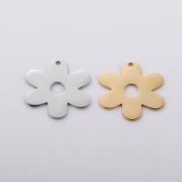 Edelstahl Blume Anhänger, poliert, DIY, keine, 22x25x1mm, Bohrung:ca. 1.4mm, verkauft von PC