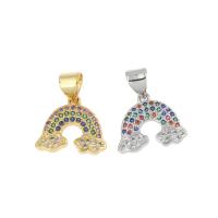 Pendentifs strass en laiton, Arc en ciel, Placage, pavé de micro zircon, plus de couleurs à choisir Environ 1mm, Vendu par PC