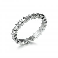 Zinc Alloy Finger Ring, for woman, silver color, 17mm 