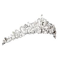 Bridal Tiaras, Zinc Alloy, fashion jewelry & for woman & with rhinestone, silver color 