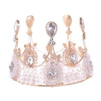 Bridal Tiaras, Zinc Alloy, fashion jewelry & for woman & with rhinestone, gold  