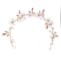 Diadema de Novia, aleación de zinc, con Perlas plásticas, Joyería & para mujer, dorado, 300mm, Vendido por UD