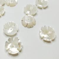 パール シェル カップ型ビーズ, 花形, DIY, ホワイト, 10mm, 穴:約 2mm, 売り手 パソコン