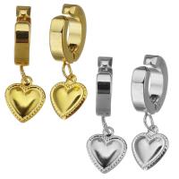 Stainless Steel Clip Earrings, Heart, plated, fashion jewelry & for woman 