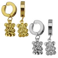 boucle d'oreille de clip en inox, acier inoxydable, ours, Placage, bijoux de mode & pour femme, plus de couleurs à choisir  Vendu par paire