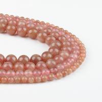 Perles en Quartz teint, Strawberry Quartz, Rond, rose Vendu par brin