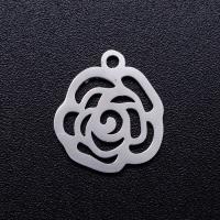 Edelstahl Blume Anhänger, poliert, DIY, keine, 14x13mm, verkauft von PC