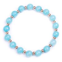 Gemstone Bracelets, Zinc Alloy, with ​Amazonite​ & Tiger Eye & Rose Quartz, Unisex 200mm 