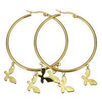 Boucle d'oreille en acier inoxydable Hoop, Placage, bijoux de mode & pour femme  Vendu par paire