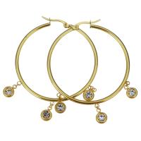 Boucle d'oreille en acier inoxydable Hoop, Placage, bijoux de mode & pour femme  Vendu par paire