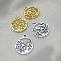 Zinc Alloy Pendant, Round, plated, DIY & hollow 