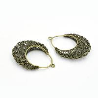 Colgante de Micro Pavé de Zirconía Cúbica, metal, chapado en color dorado, Bricolaje & hueco, chapado en color metálico, 36.5x29mm, Vendido por UD