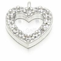 Colgante de Micro Pavé de Zirconía Cúbica, metal, Corazón, chapado, Bricolaje & micro arcilla de zirconia cúbica & hueco, chapado en color metálico, 9x10mm, Vendido por UD