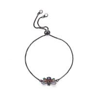 Cúbicos Circonia pulsera Latón de Micro pavimenta, metal, chapado, Ajustable & micro arcilla de zirconia cúbica & para mujer, más colores para la opción, 19.3x93mm, Vendido por Sarta