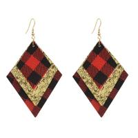 PU Leather Drop Earring, fashion jewelry & for woman 